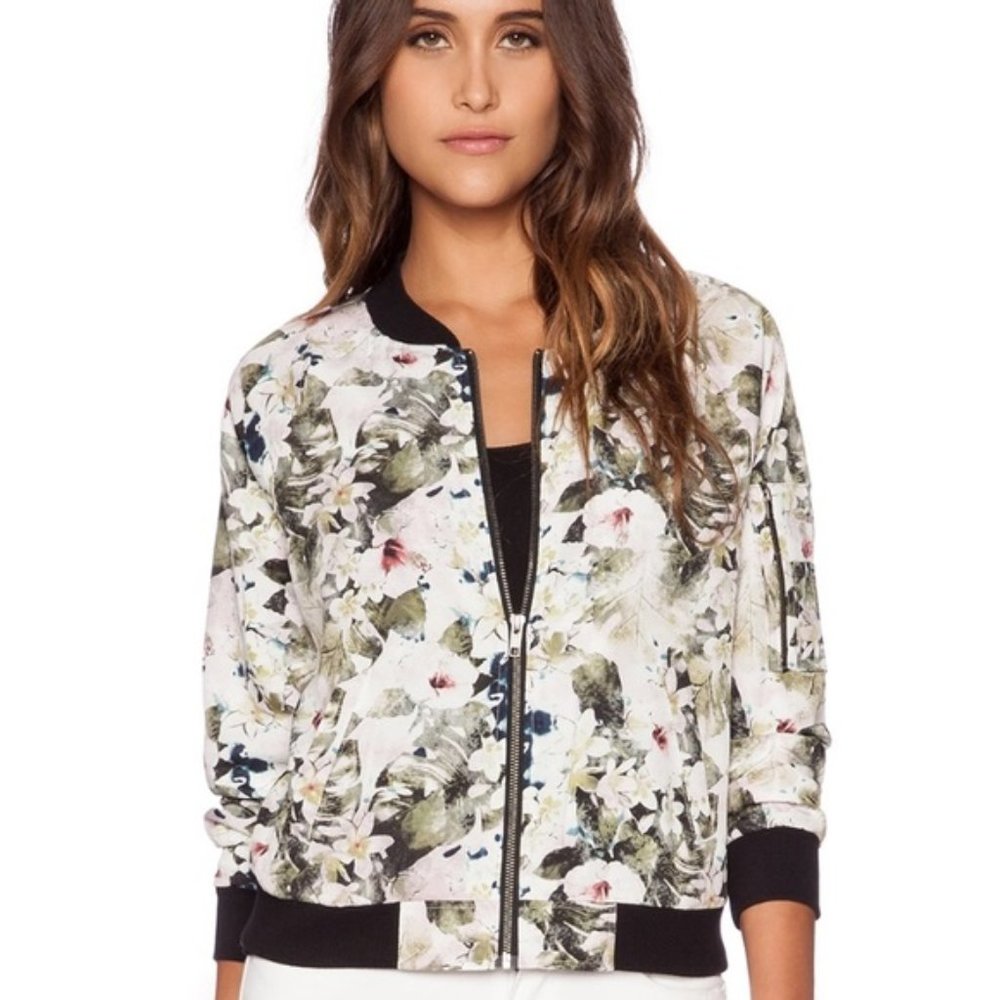 SANCTUARY Pink Floral Bomber Jacket
